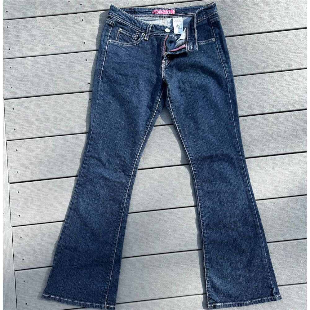 Levi's Women's Bootcut Jeans Size 7 Blue Pink Stitching Denim